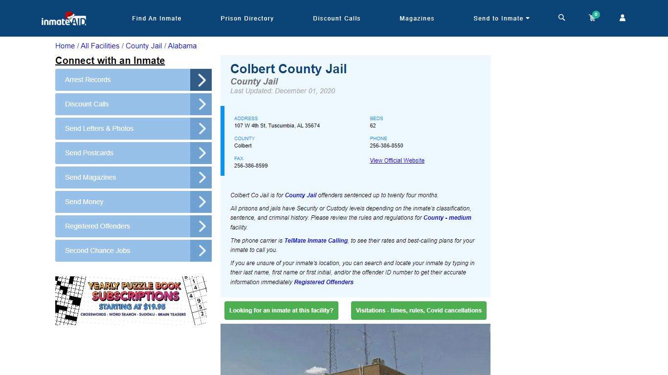 Colbert County Jail - Inmate Locator - Tuscumbia, AL