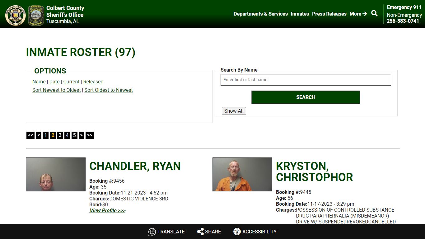 Inmate Roster - Colbert County Sheriff AL