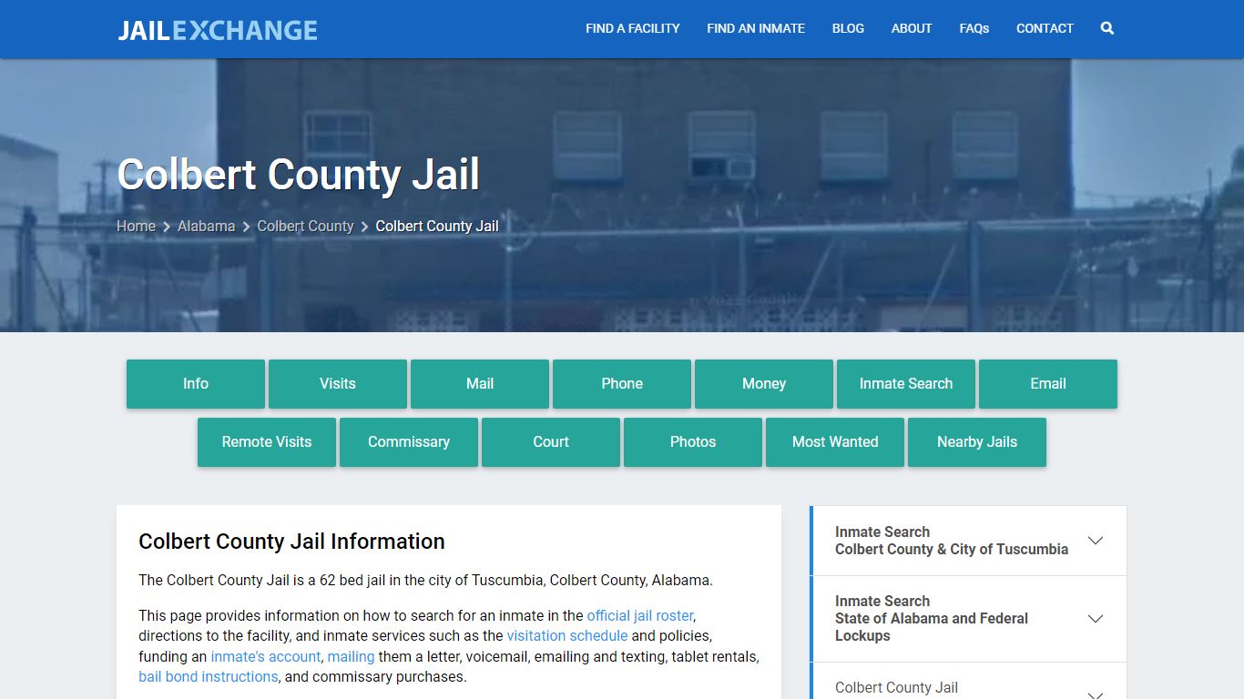 Colbert County Jail, AL Inmate Search, Information